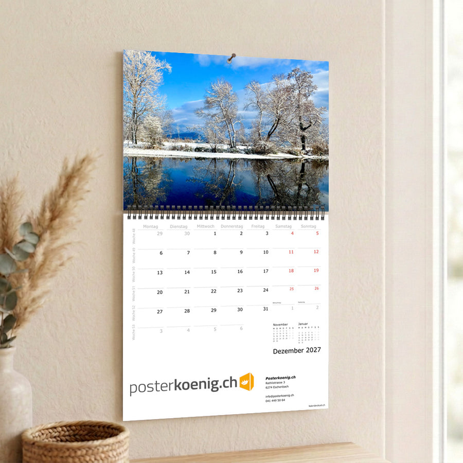 Firmenkalender mit Werbefläche für das eigene Logo