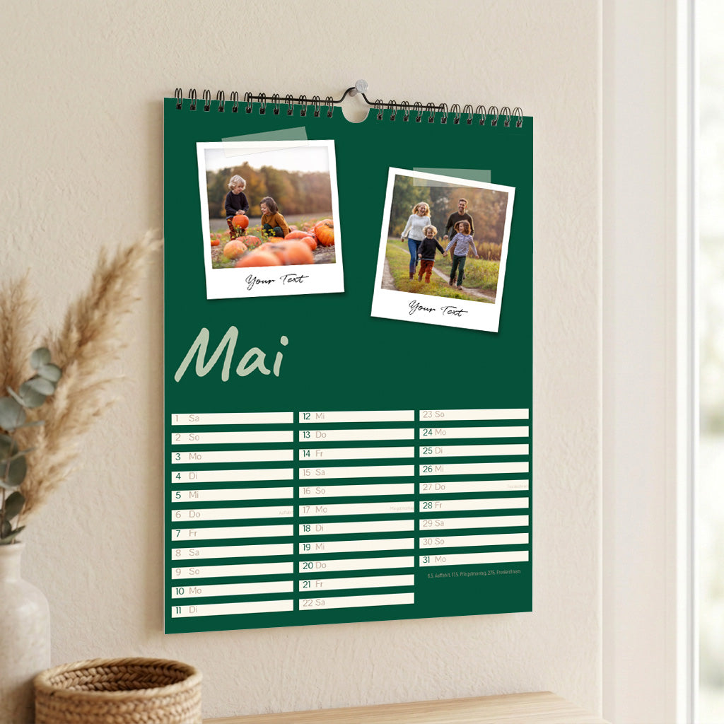 Familienkalender Polaroidfoto