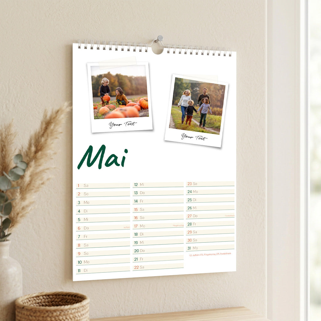 Familienkalender Polaroidfoto